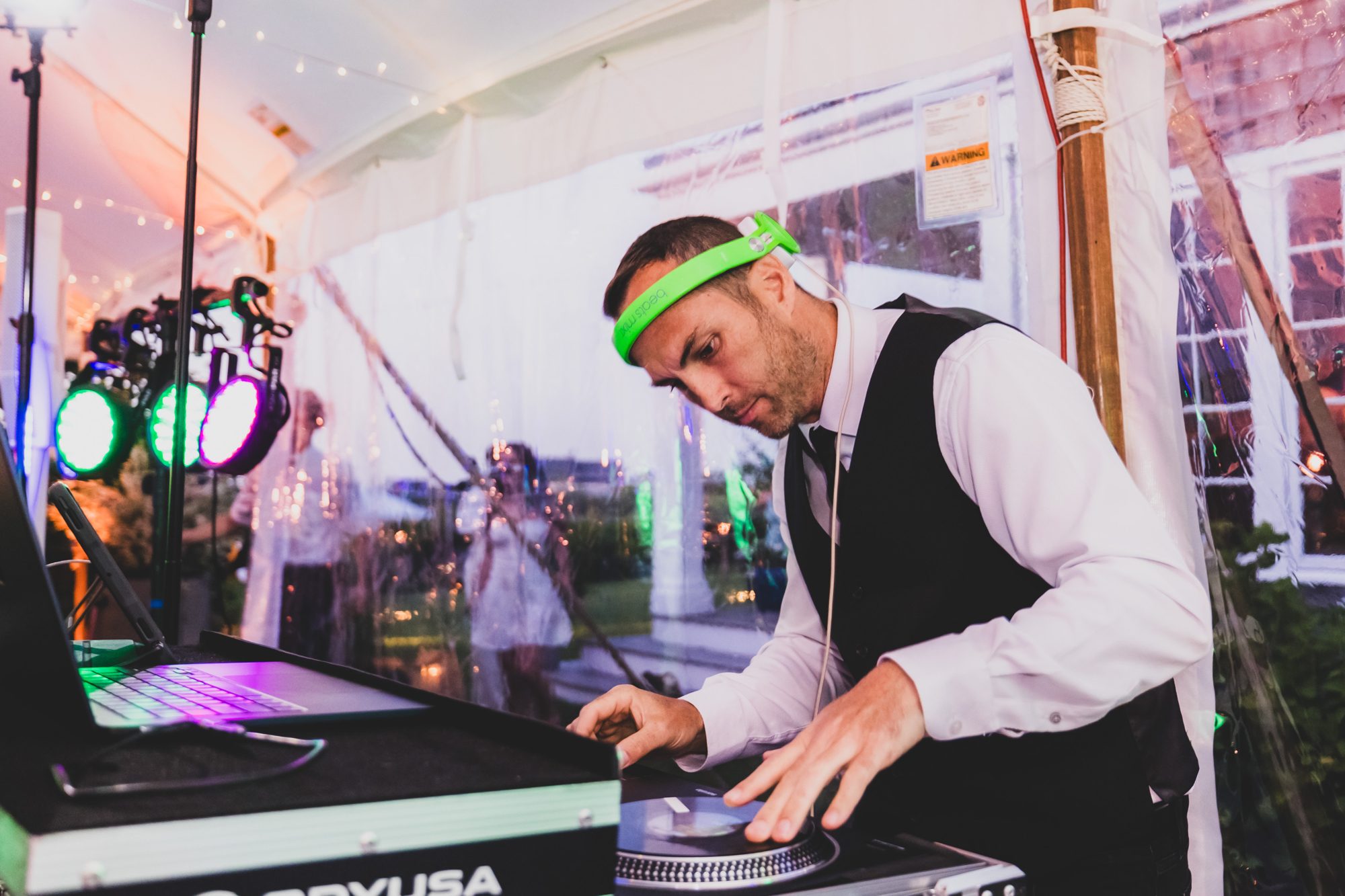 DJ Maple Syrup mixing live at a wedding reception