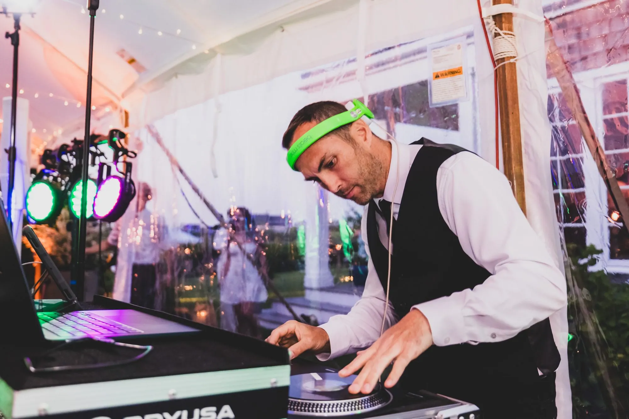 DJ Maple Syrup mixing live at a wedding reception